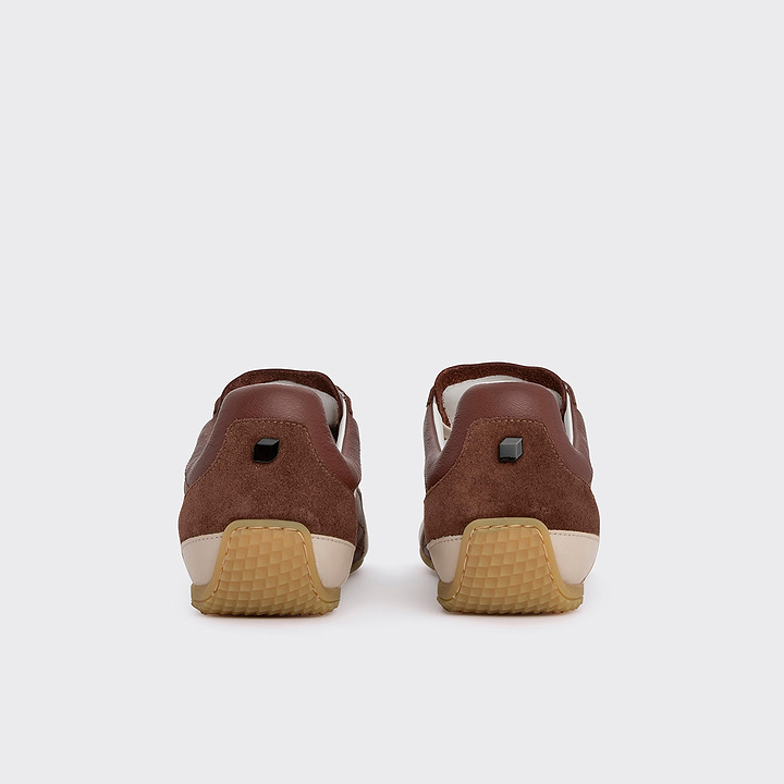 Pierre Hardy BASKETS JUMP, cuir de veau marron & blanc cassé et veau velours marron, vue 8