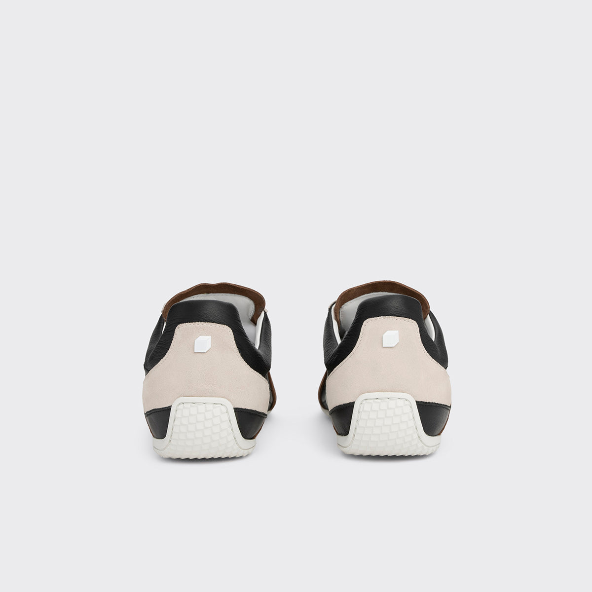 Pierre Hardy BASKETS JUMP, cuir de veau noir et cuir de veau velours marron & blanc cassé, vue 5