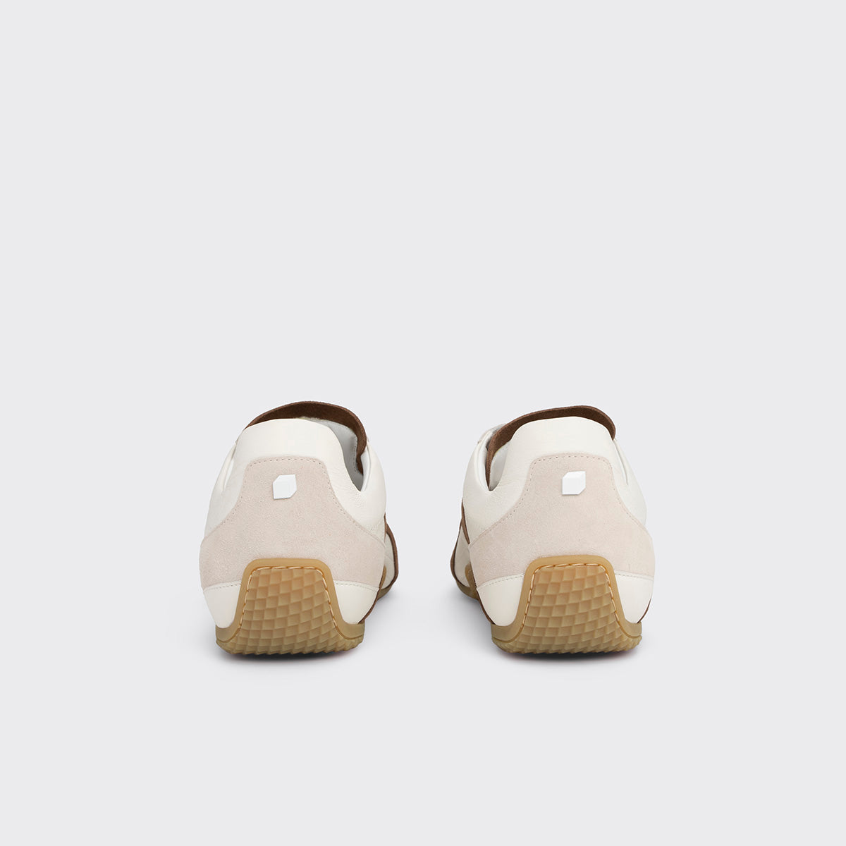 Pierre Hardy BASKETS JUMP, cuir de veau blanc et cuir de veau velours marron & blanc cassé, vue 7
