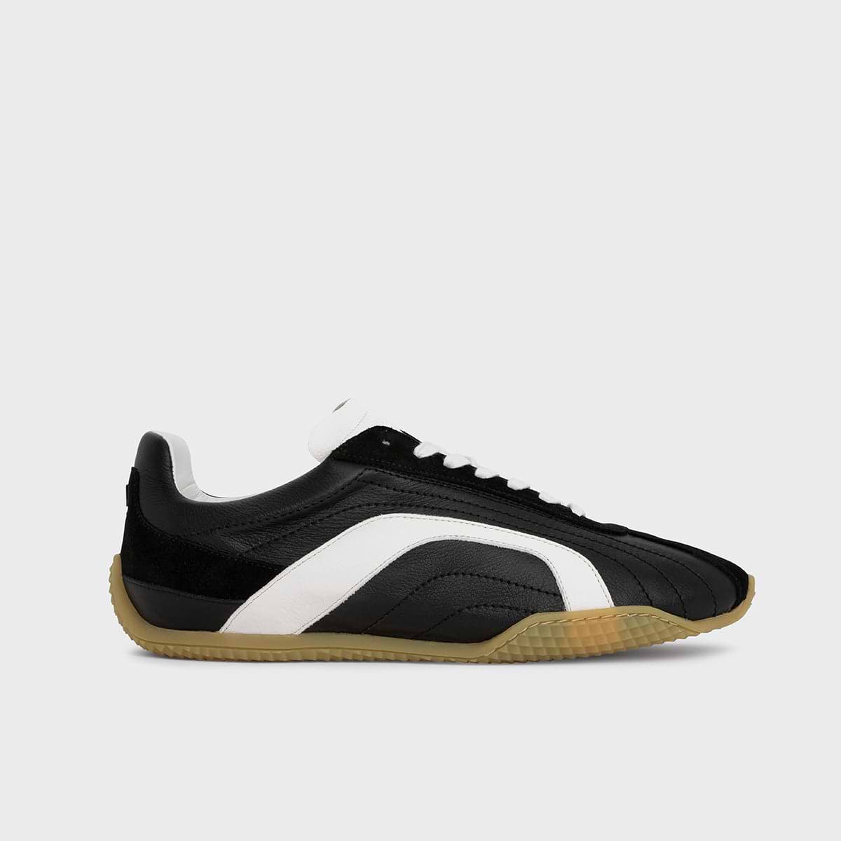 Pierre Hardy BASKETS JUMP, cuir de veau noir & blanc et veau velours noir