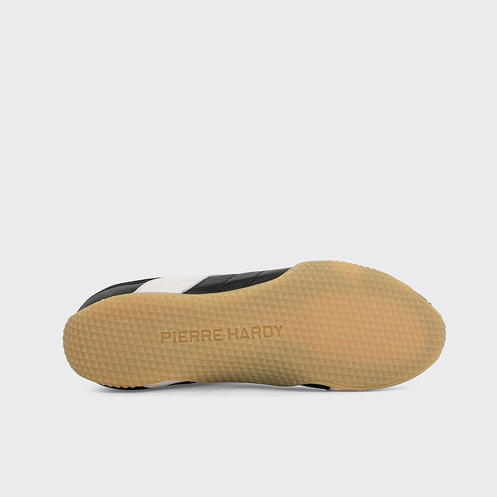Pierre Hardy BASKETS JUMP, cuir de veau noir & blanc et veau velours noir, vue 8