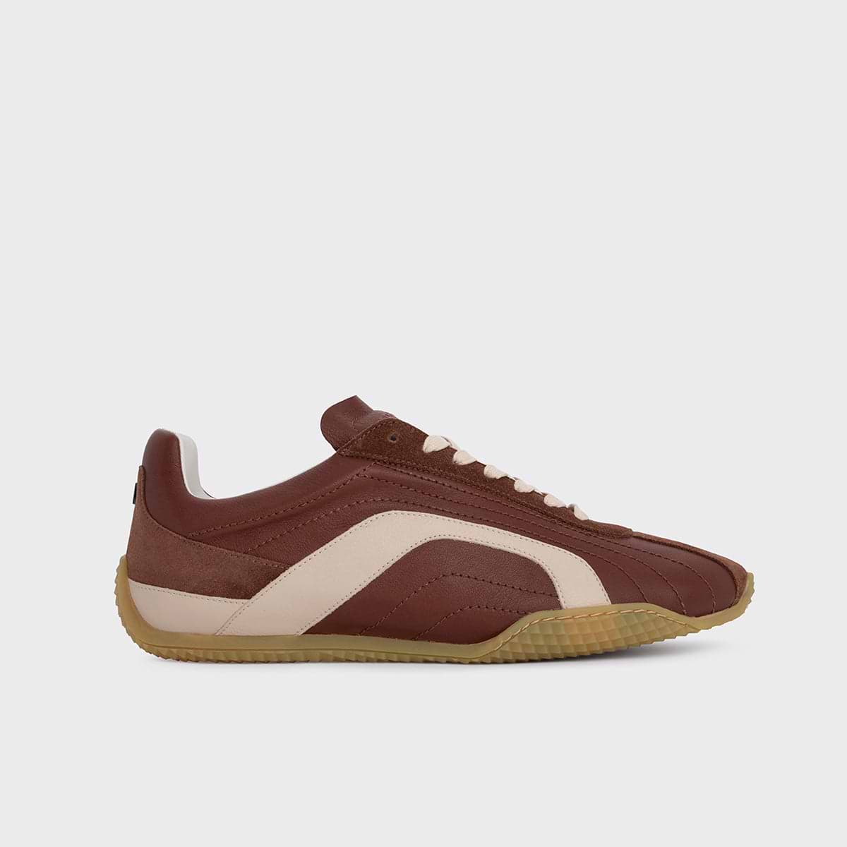 Pierre Hardy BASKETS JUMP, cuir de veau marron & blanc cassé et veau velours marron