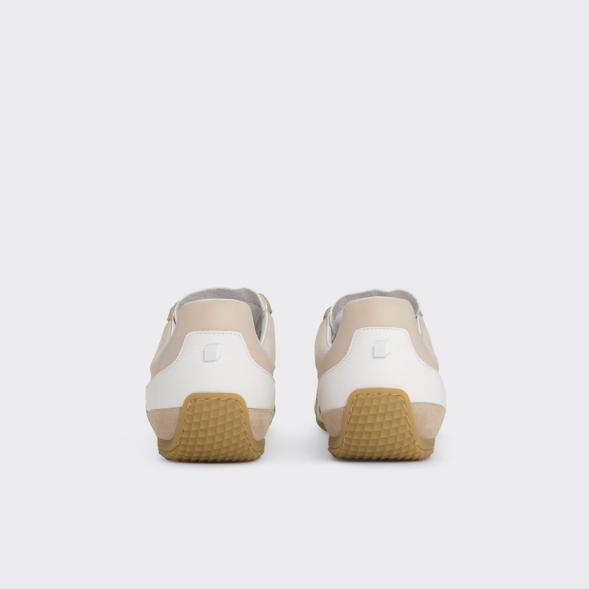 Pierre Hardy BASKETS JUMP, cuir de veau beige & blanc et veau velours beige, vue 5