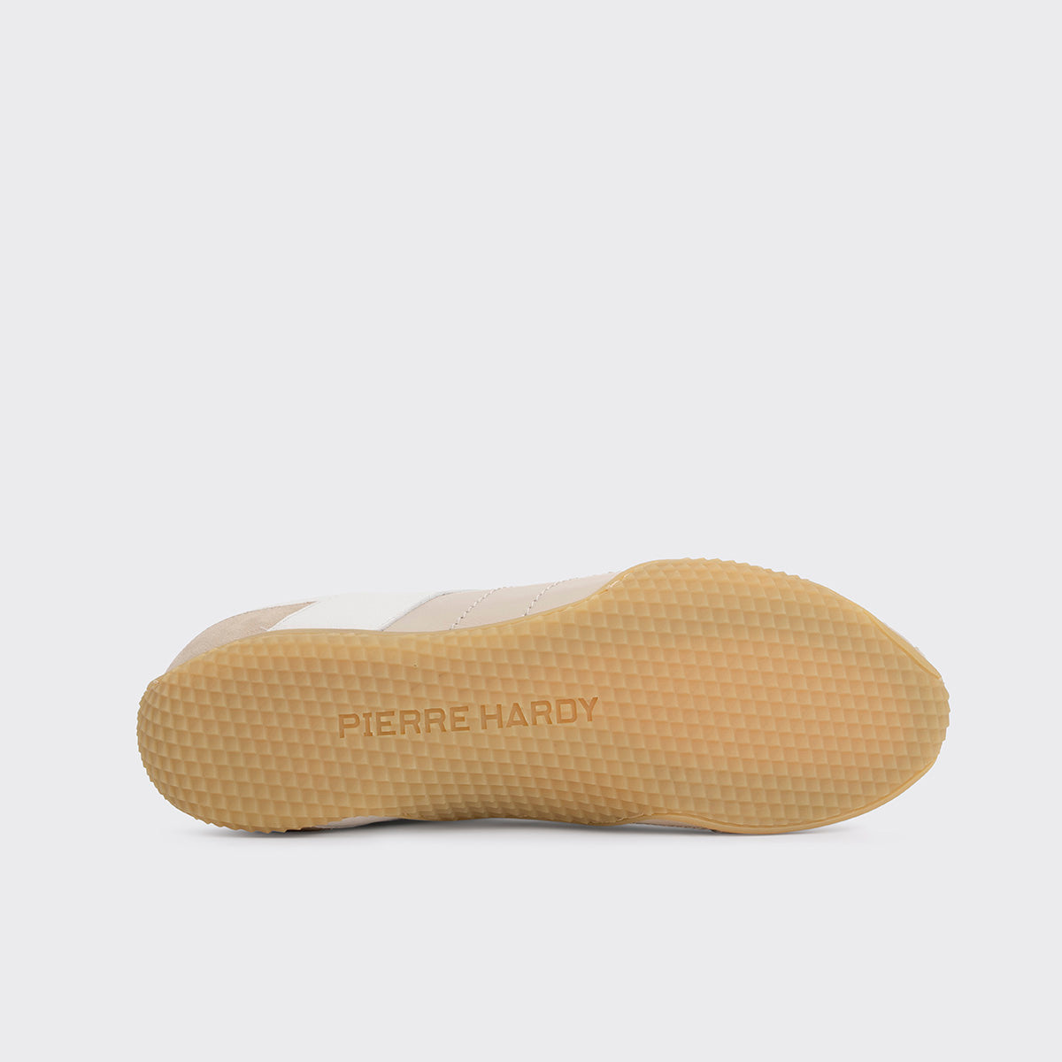 Pierre Hardy BASKETS JUMP, cuir de veau beige & blanc et veau velours beige, vue 4