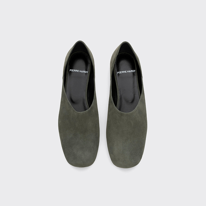 Pierre Hardy CHAUSSURES À ENFILER PIA, khaki suede kidskin, vue 3