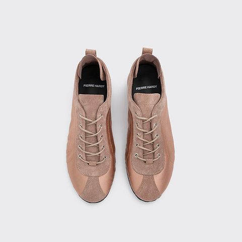Pierre Hardy BASKETS ISA, cuir de veau velours et satin rose poudré, vue 2