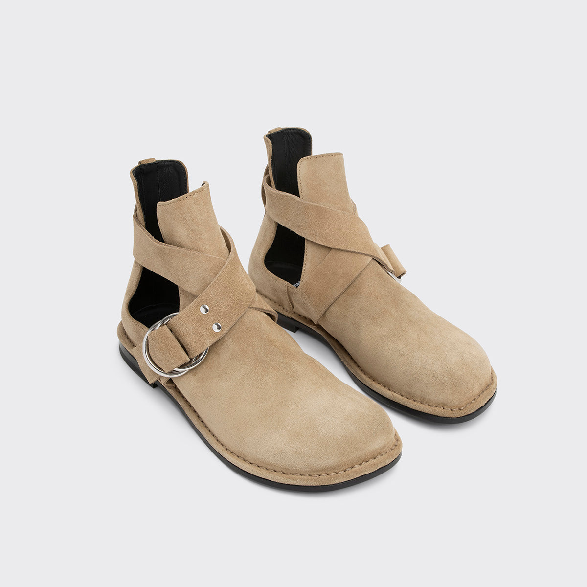 Pierre Hardy BOTTINES FRANCES, cuir de veau velours sable, vue 3