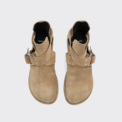Pierre Hardy BOTTINES FRANCES, cuir de veau velours sable, vue 2