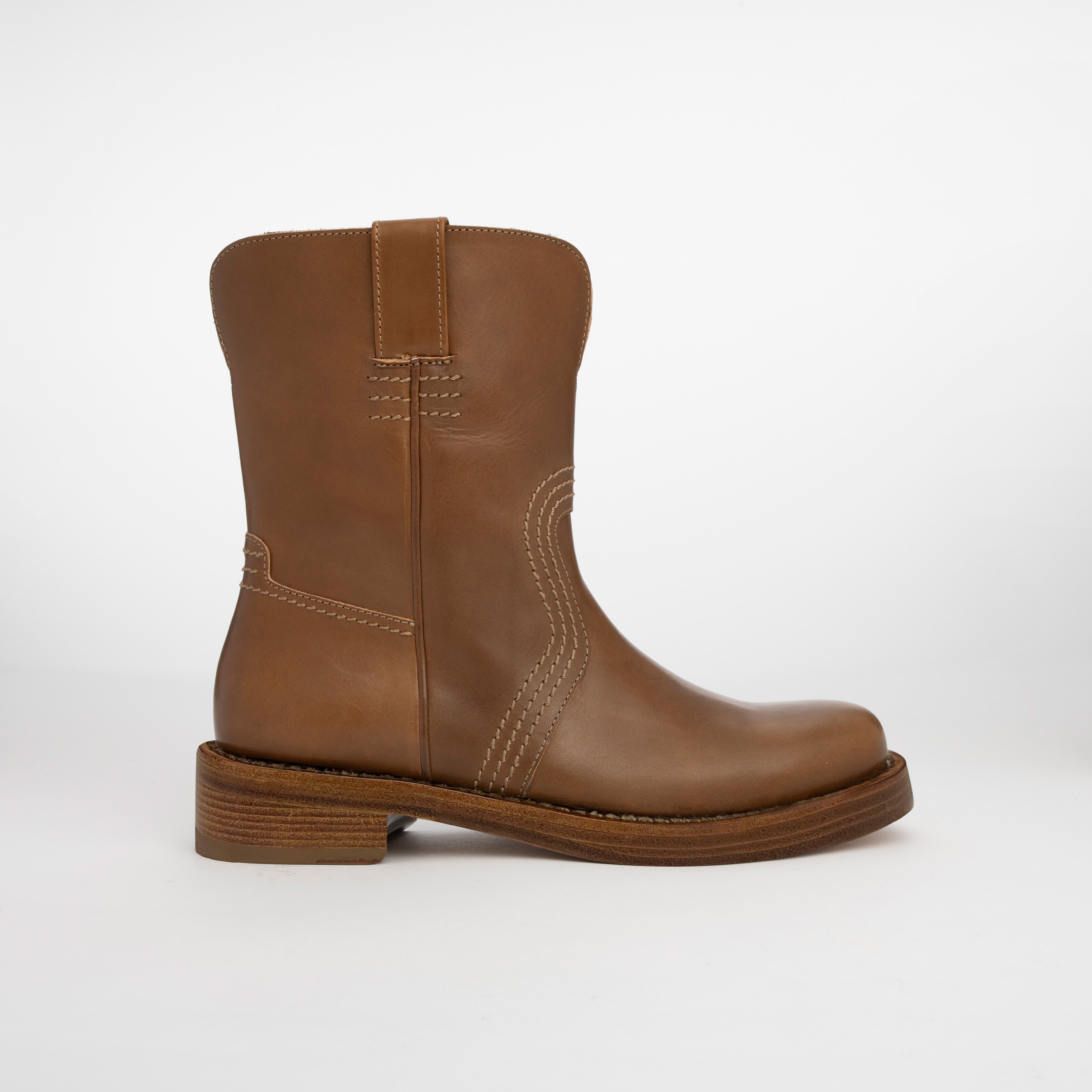 Pierre Hardy BOTTINES UMA, cuir de veau marron clair