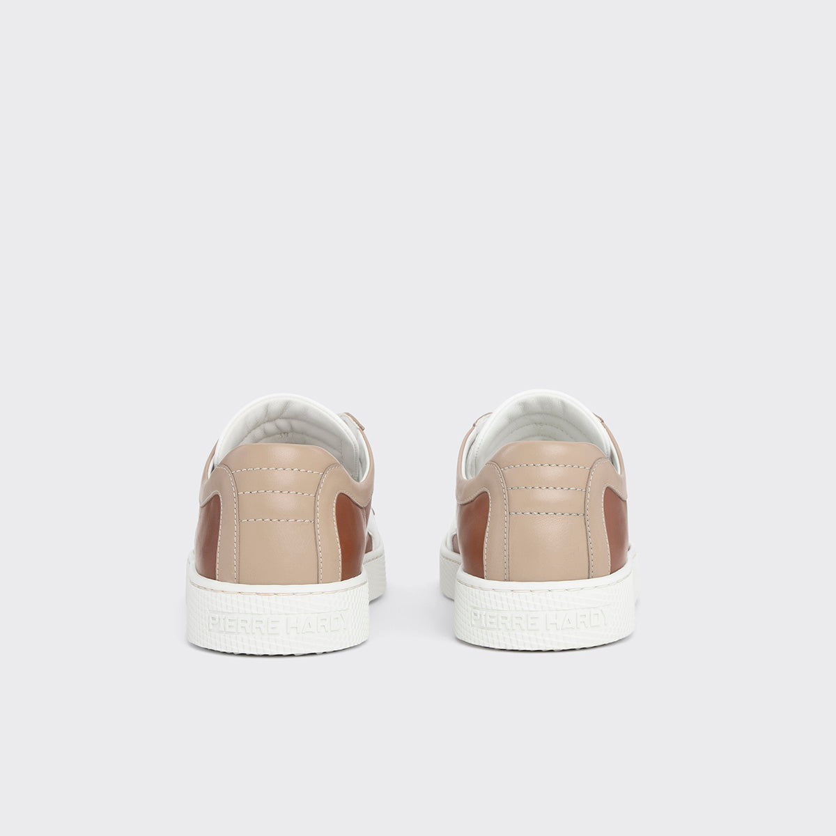 Pierre Hardy BASKETS ALPHA - FEMME, cuir de veau marron clair, beige et blanc, vue 6