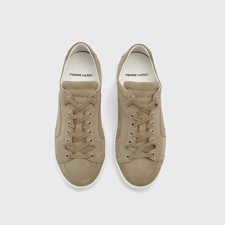 Pierre Hardy BASKETS ALPHA - FEMME, cuir de veau velours sable, vue 3
