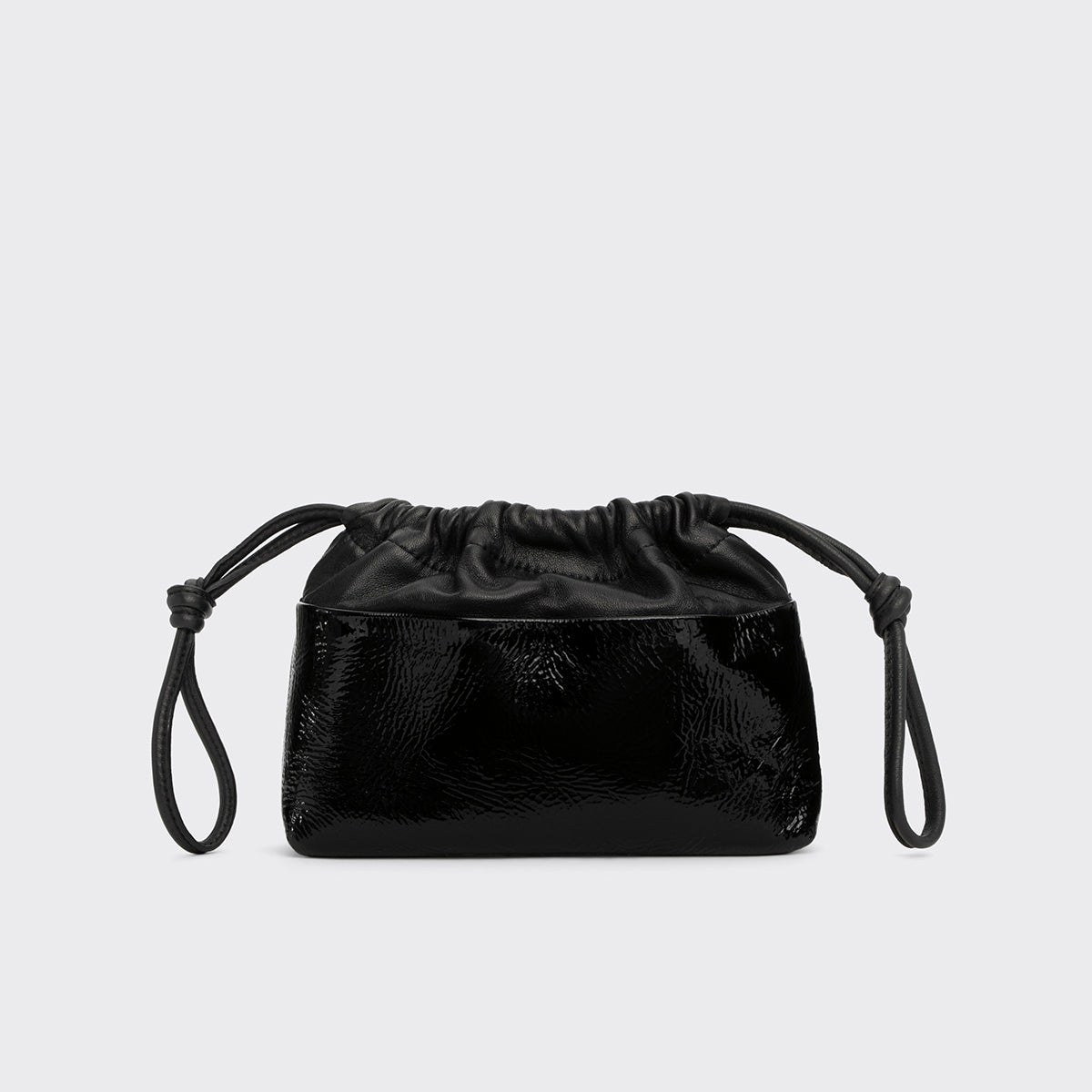 Pierre Hardy POCHETTE TWIN MINI, cuir de chevreau verni noir et cuir d'agneau noir, vue 7