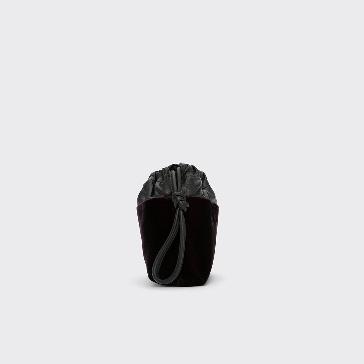 Pierre Hardy POCHETTE TWIN MINI, velours prune  et cuir d'agneau noir, vue 6