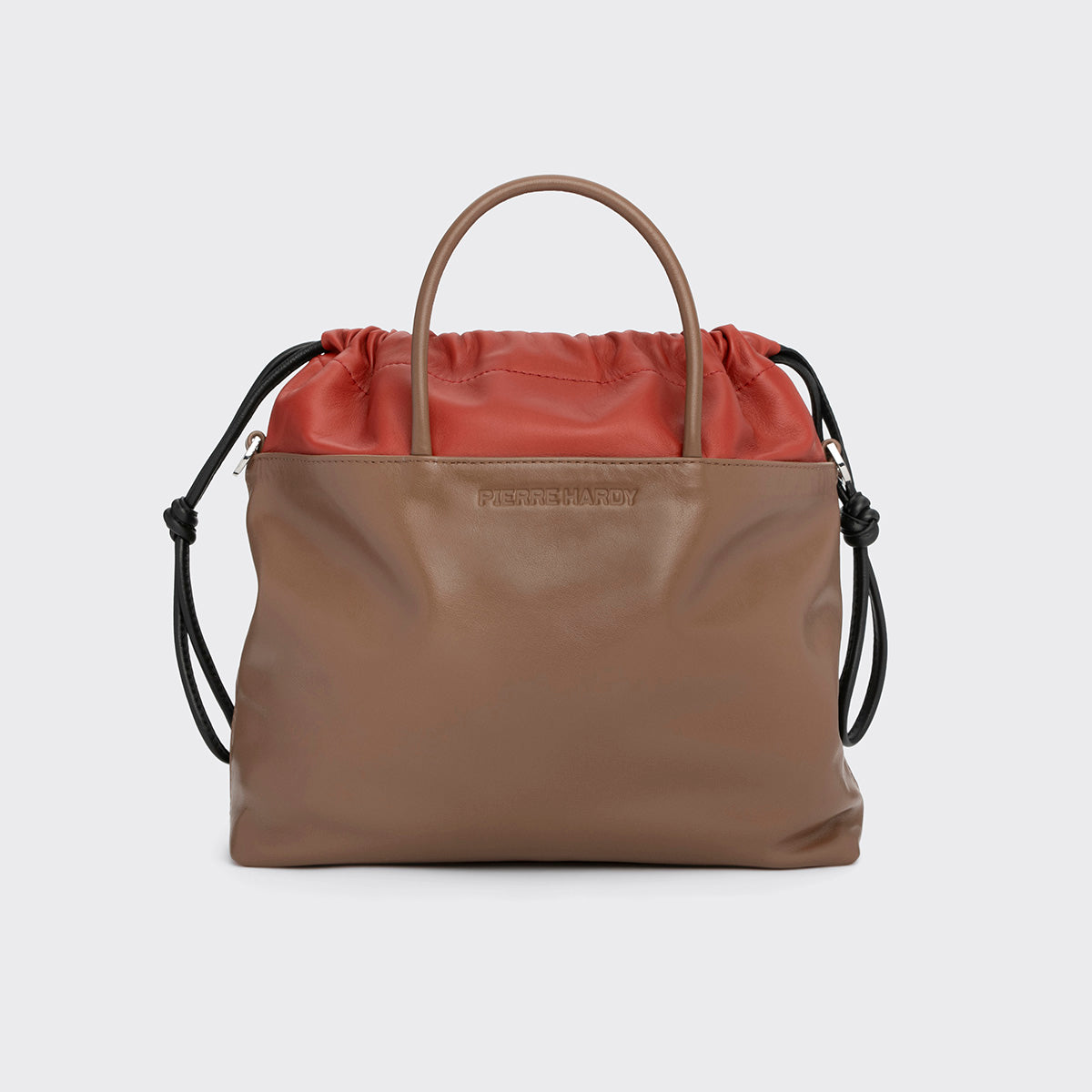 Pierre Hardy SAC TWIN, cuir de veau camel et cuir d'agneau rouille, vue 4