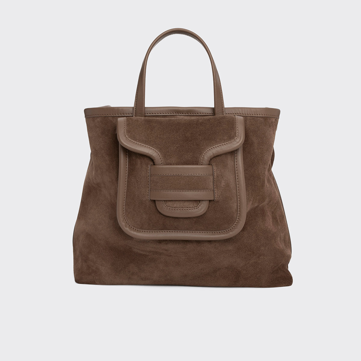 Pierre Hardy SAC TOTE ALPHA DAY, cuir de veau velours marron clair et cuir de veau camel, vue 7