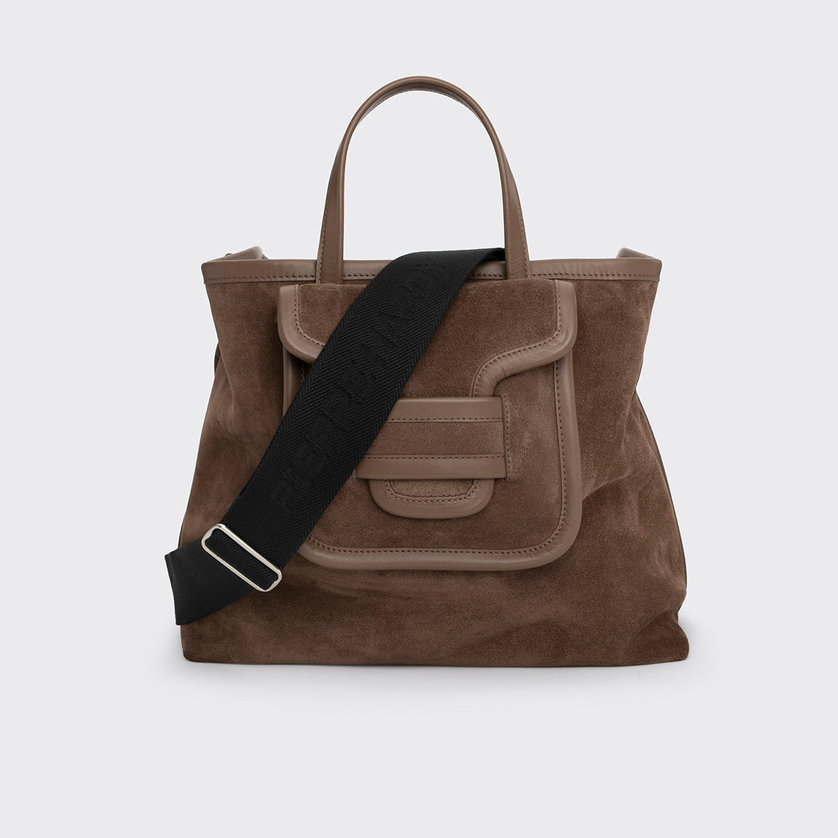 Pierre Hardy SAC TOTE ALPHA DAY, cuir de veau velours marron clair et cuir de veau camel, vue 5