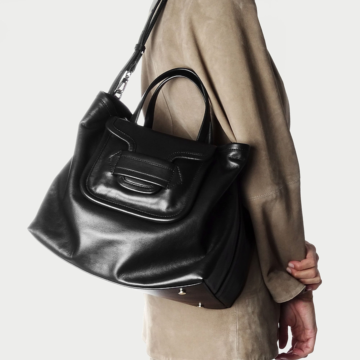 Pierre Hardy SAC TOTE ALPHA DAY, cuir de veau noir, vue 3