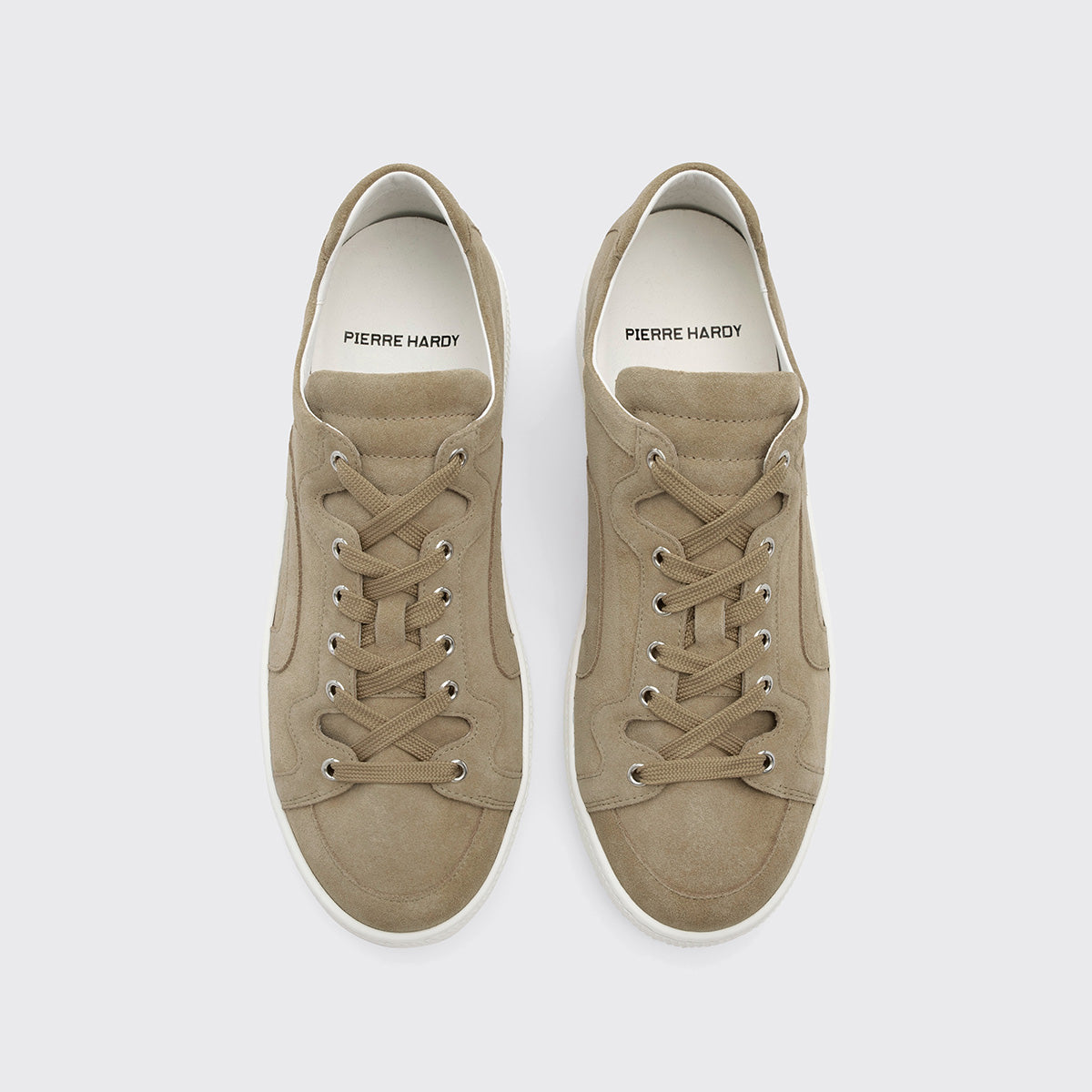 Pierre Hardy BASKETS ALPHA - HOMME, cuir de veau velours sable, vue 3