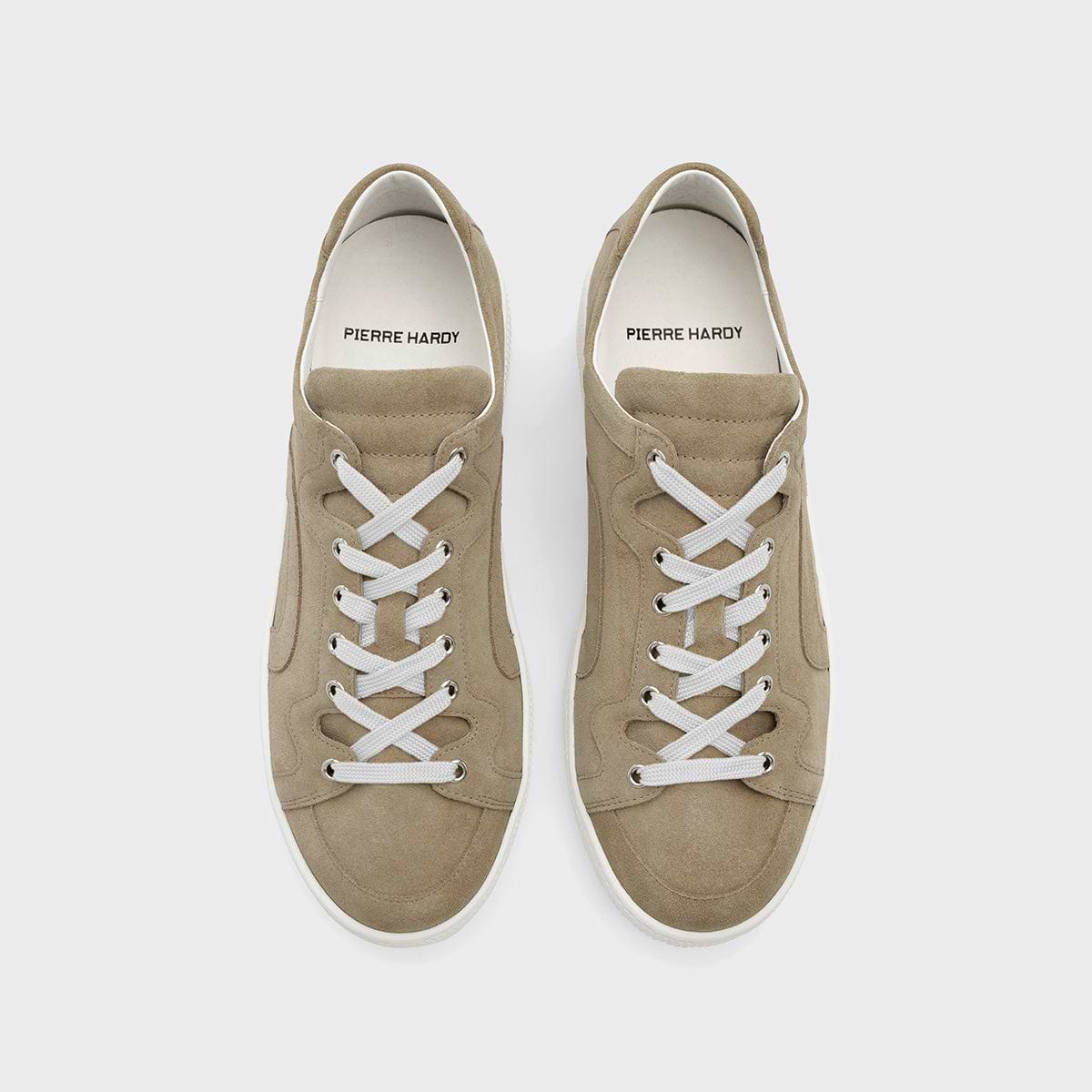 Pierre Hardy BASKETS ALPHA - HOMME, cuir de veau velours sable, vue 2