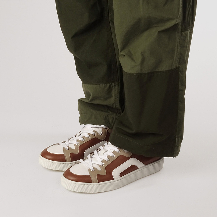 Pierre Hardy BASKETS ALPHA - HOMME, cuir de veau marron clair, beige et blanc, vue 5