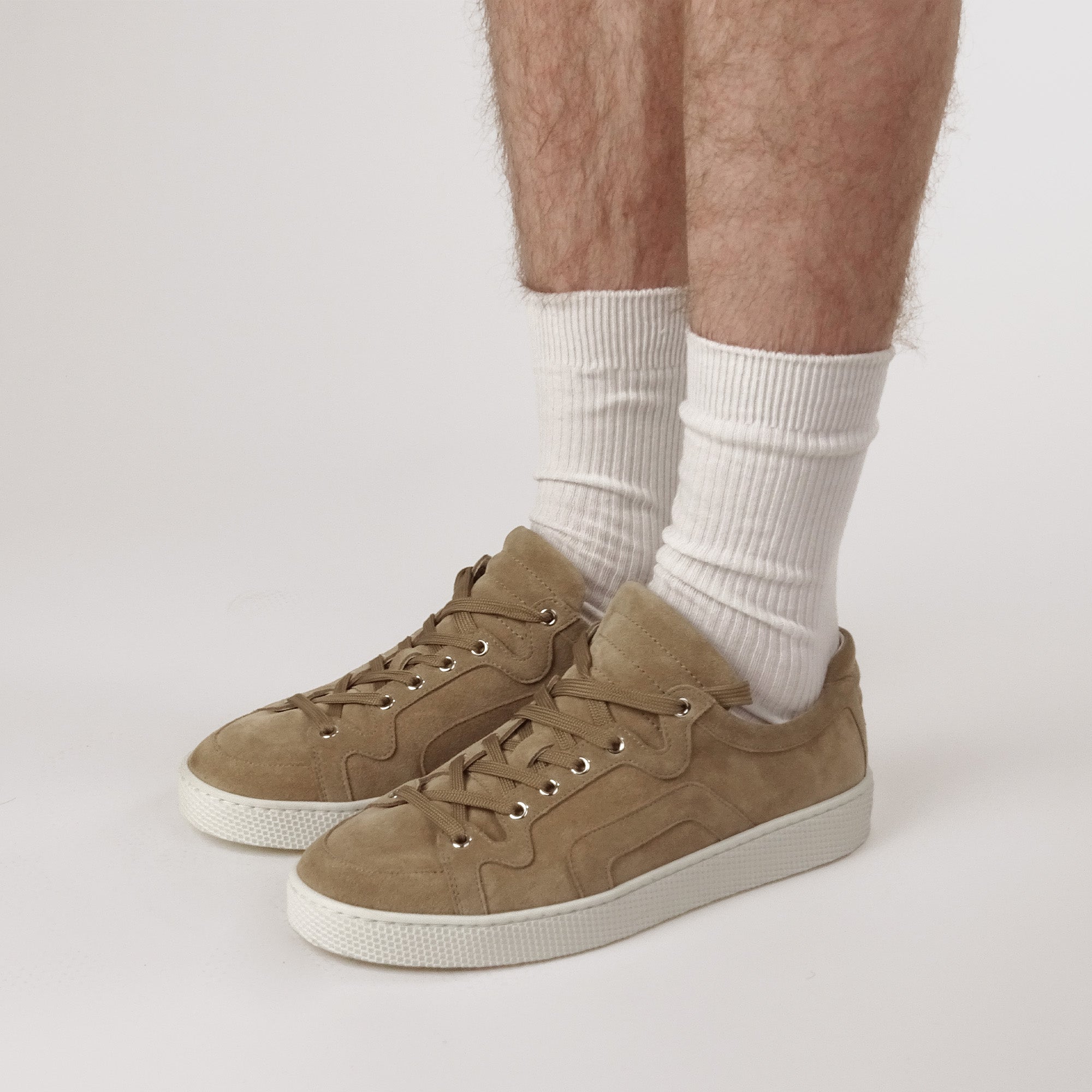 Pierre Hardy BASKETS ALPHA - HOMME, cuir de veau velours sable, vue 5