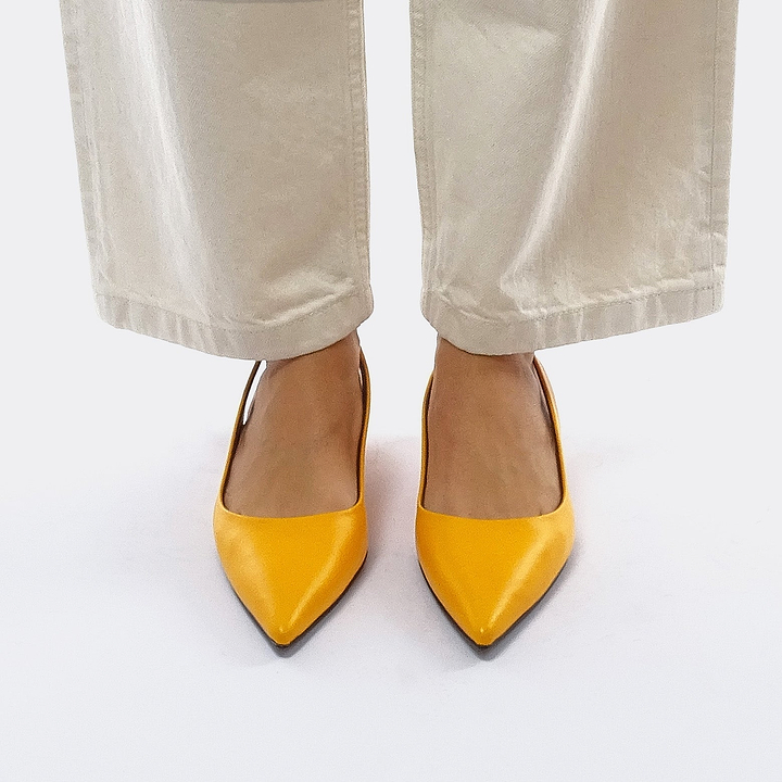 Pierre Hardy ESCARPIN SLINGBACK AMBER, cuir de chevreau mandarine, vue 5