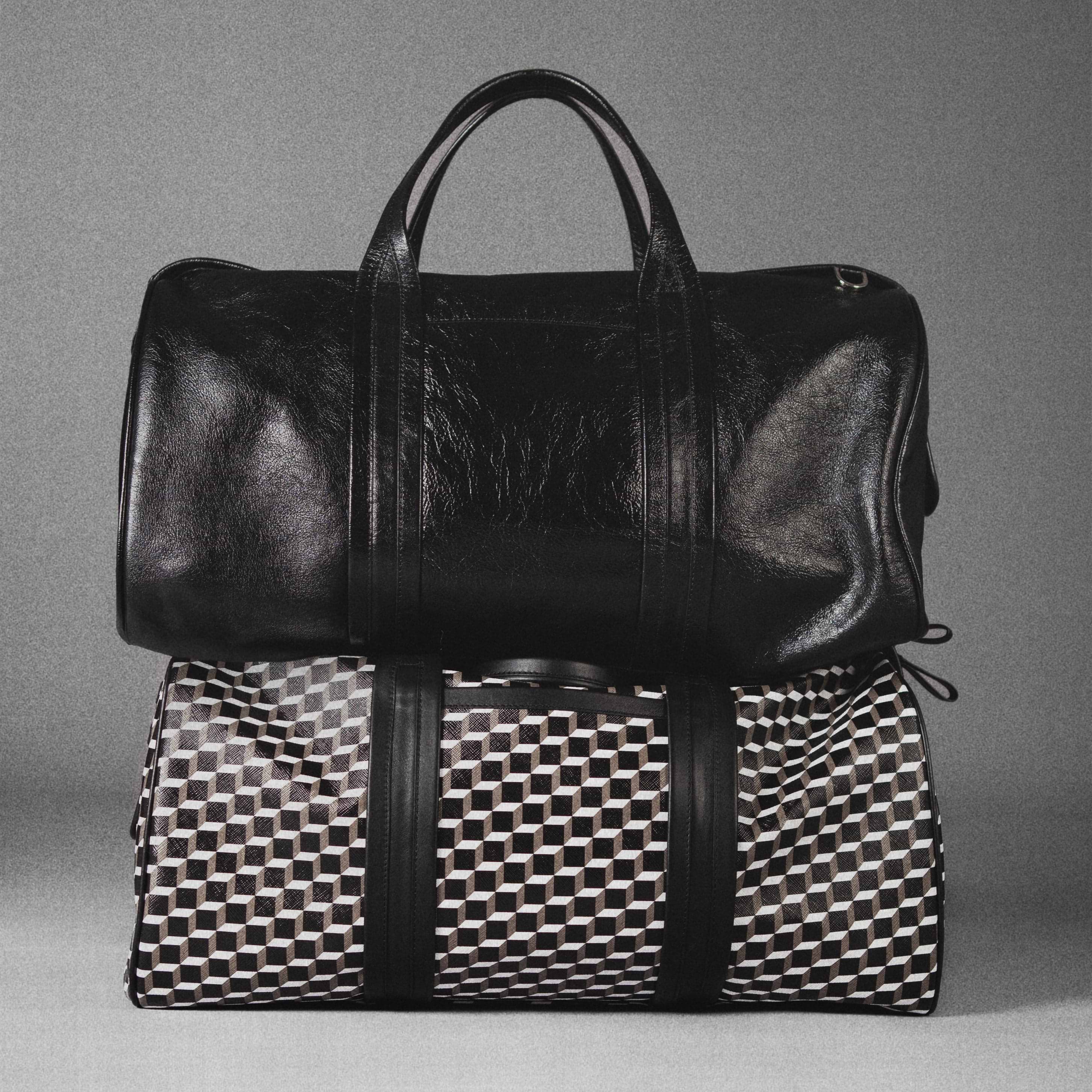 Pierre Hardy SAC WEEK-END CAB, toile enduite cube perspective et cuir de veau, vue 10