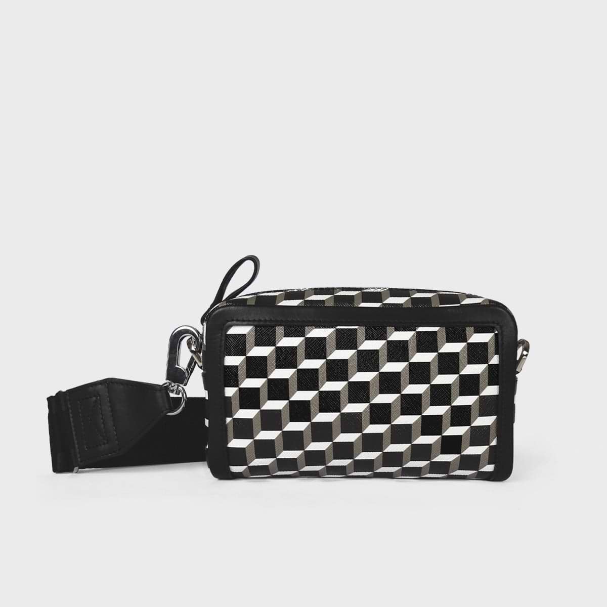 Pierre Hardy SAC CUBE BOX, cuir de veau noir et blanc