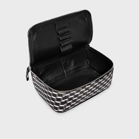 Pierre Hardy TROUSSE DE TOILETTE, toile enduite cube et cuir de veau noir, vue 2