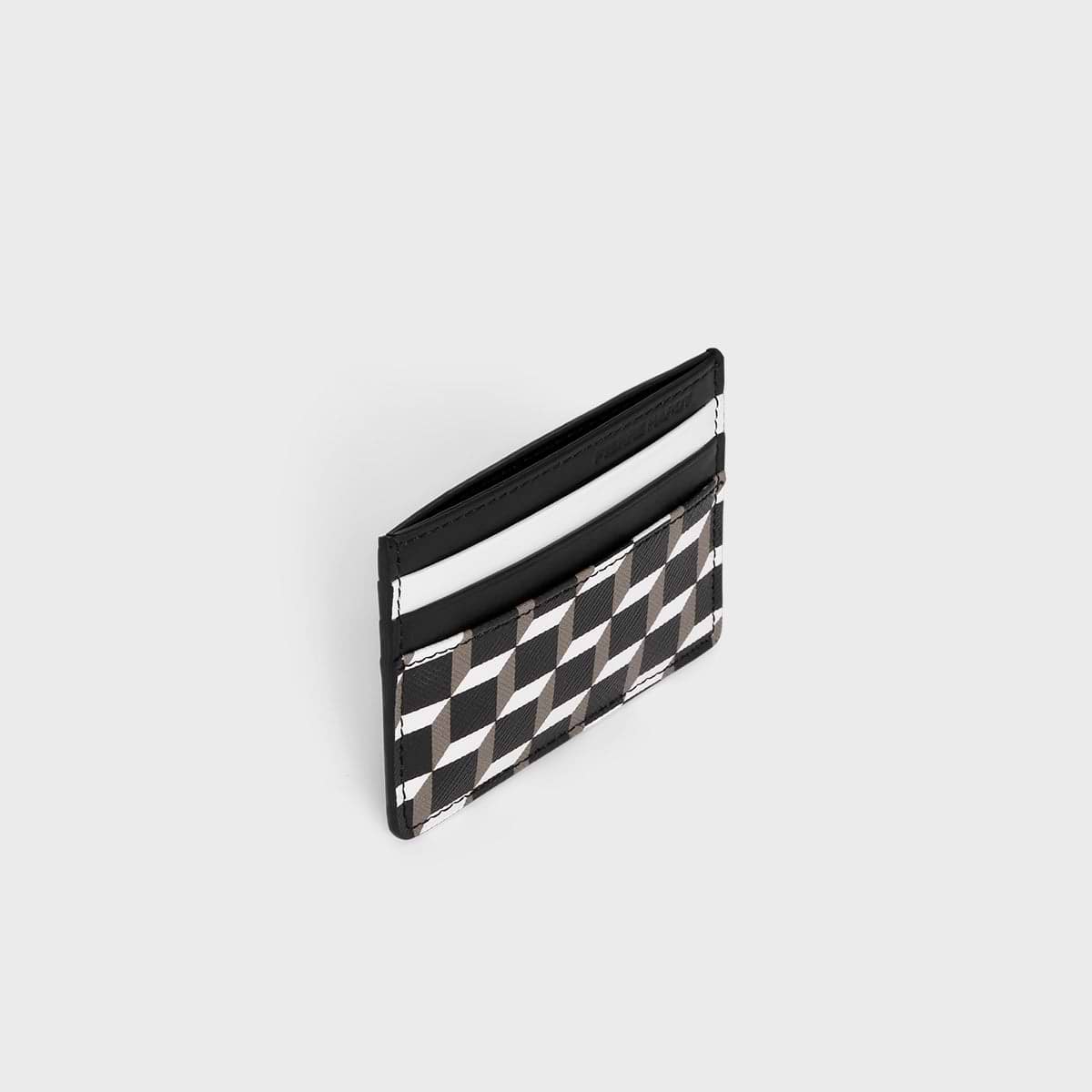 Pierre Hardy PORTE-CARTES, toile enduite cube perspective noir & blanc, vue 3