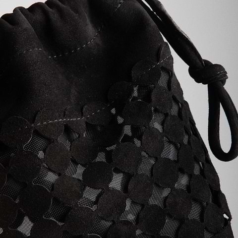 Pierre Hardy POCHETTE TWIN BULLES, cuir de chèvre velours noir, vue 2