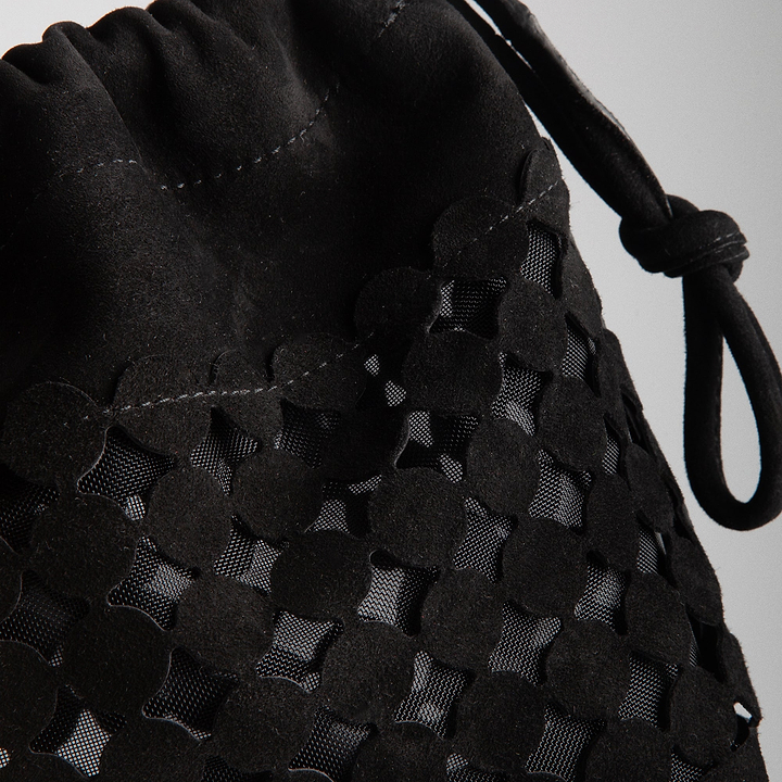 Pierre Hardy POCHETTE TWIN BULLES, cuir de chèvre velours noir, vue 3