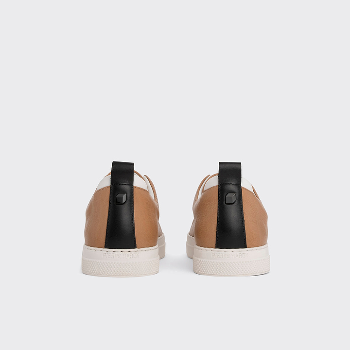 Pierre Hardy BASKETS SLIDER, cuir de chèvre grainé camel et noir, vue 6