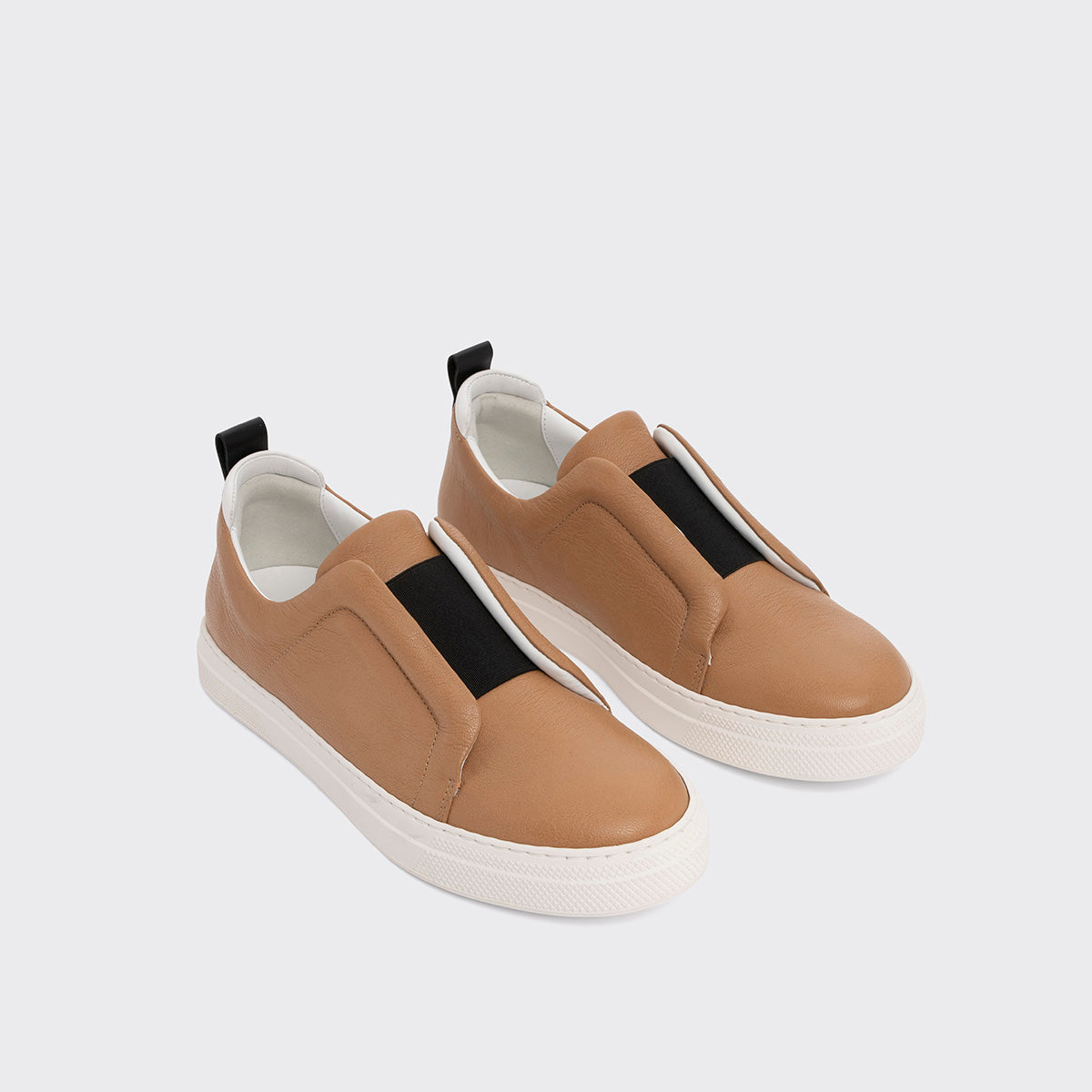 Pierre Hardy BASKETS SLIDER, cuir de chèvre grainé camel et noir, vue 4