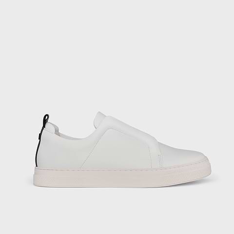 Pierre Hardy BASKETS SLIDER, cuir de veau blanc et noir