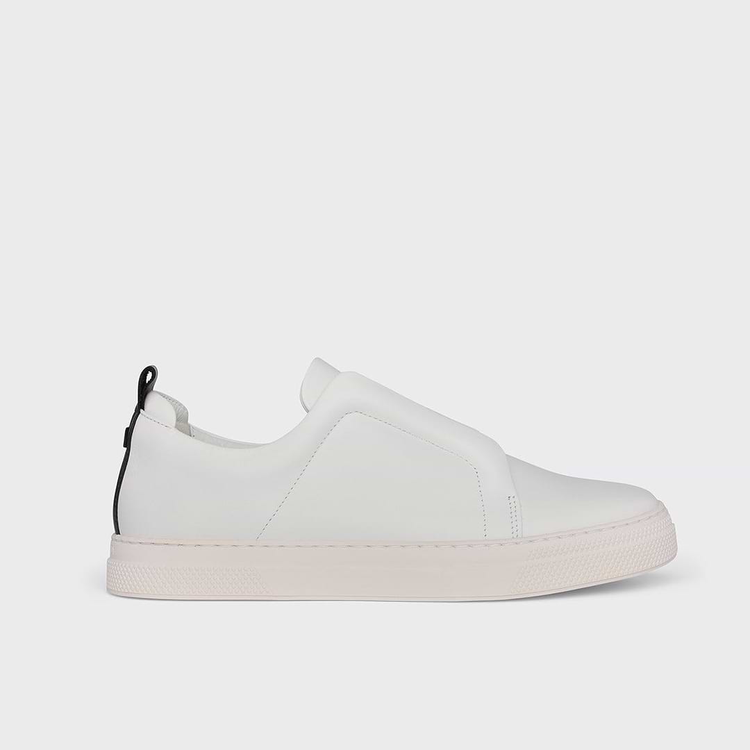Pierre Hardy BASKETS SLIDER, cuir de veau blanc et noir