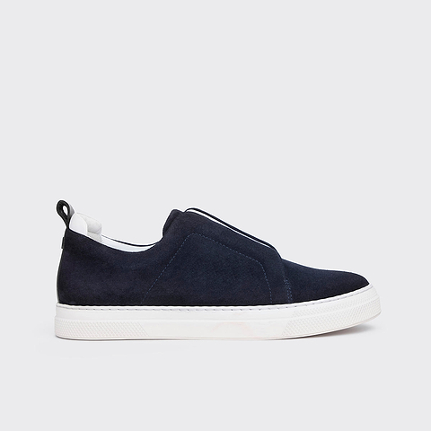 Pierre Hardy SLIDER SNEAKERS, navy suede calfskin