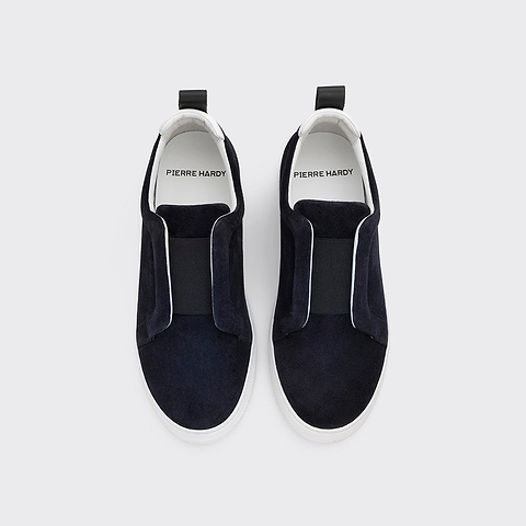 Pierre Hardy SLIDER SNEAKERS, navy suede calfskin, vue 2