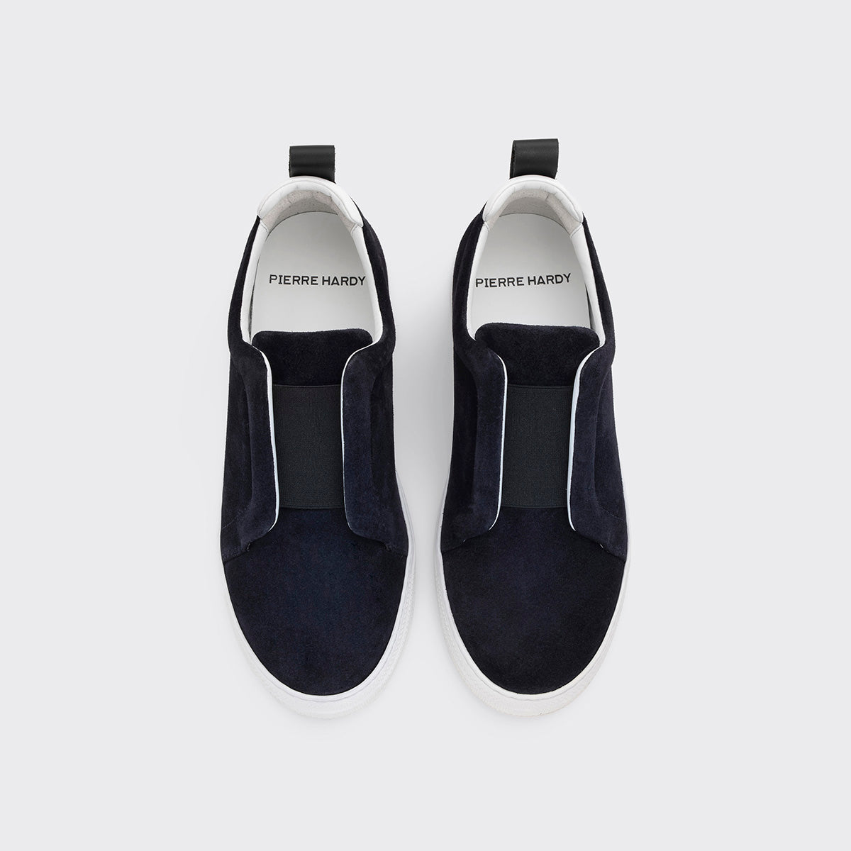 Pierre Hardy SLIDER SNEAKERS, cuir de veau velours bleu marine, vue 2
