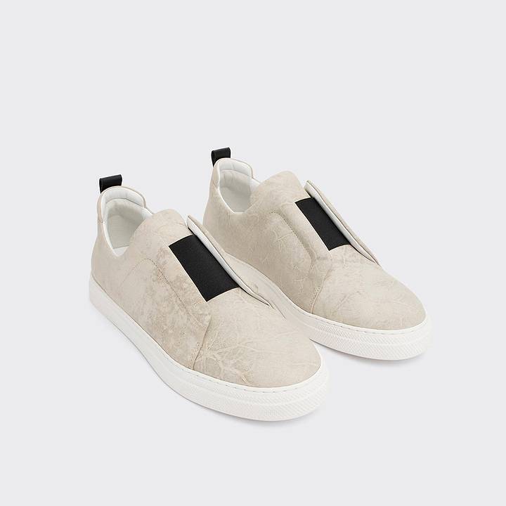 Pierre Hardy BASKETS SLIDER, cuir de veau greige, vue 3