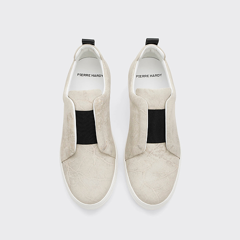 Pierre Hardy BASKETS SLIDER, cuir de veau greige, vue 2
