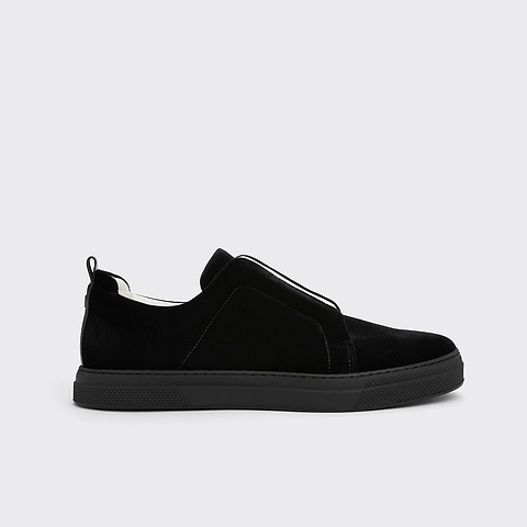 Pierre Hardy BASKETS SLIDER, cuir de veau et velours noir