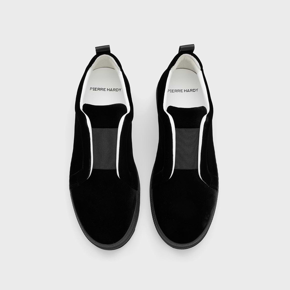 Pierre Hardy BASKETS SLIDER, cuir de veau et velours noir, vue 2