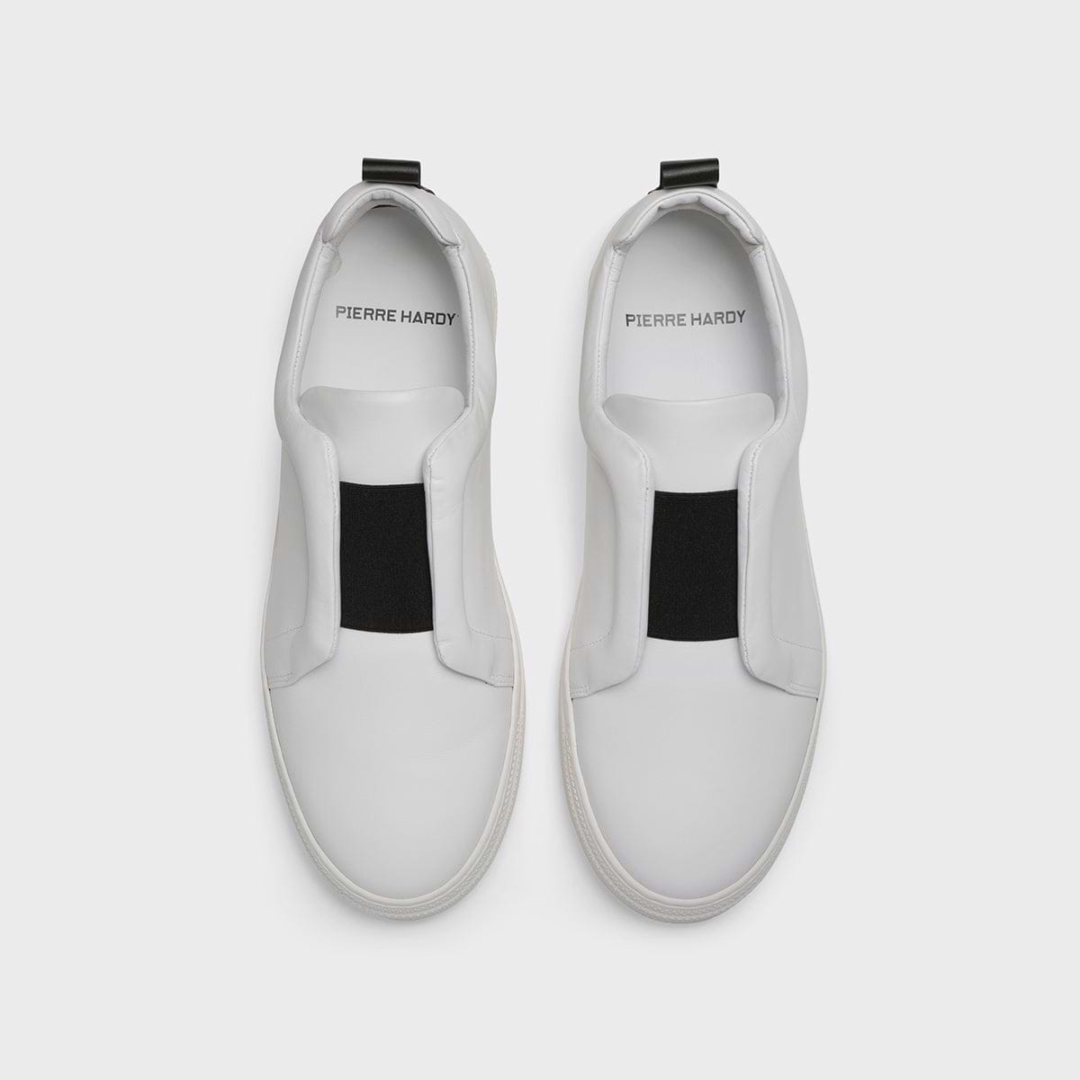Pierre Hardy SLIDER SNEAKERS, white calfskin, vue 3