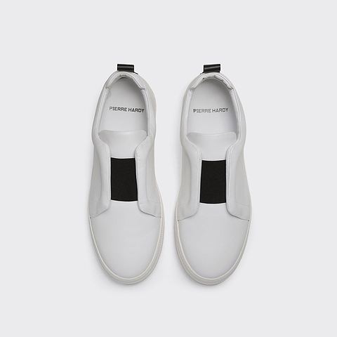 Pierre Hardy SLIDER SNEAKERS, white calfskin, vue 2