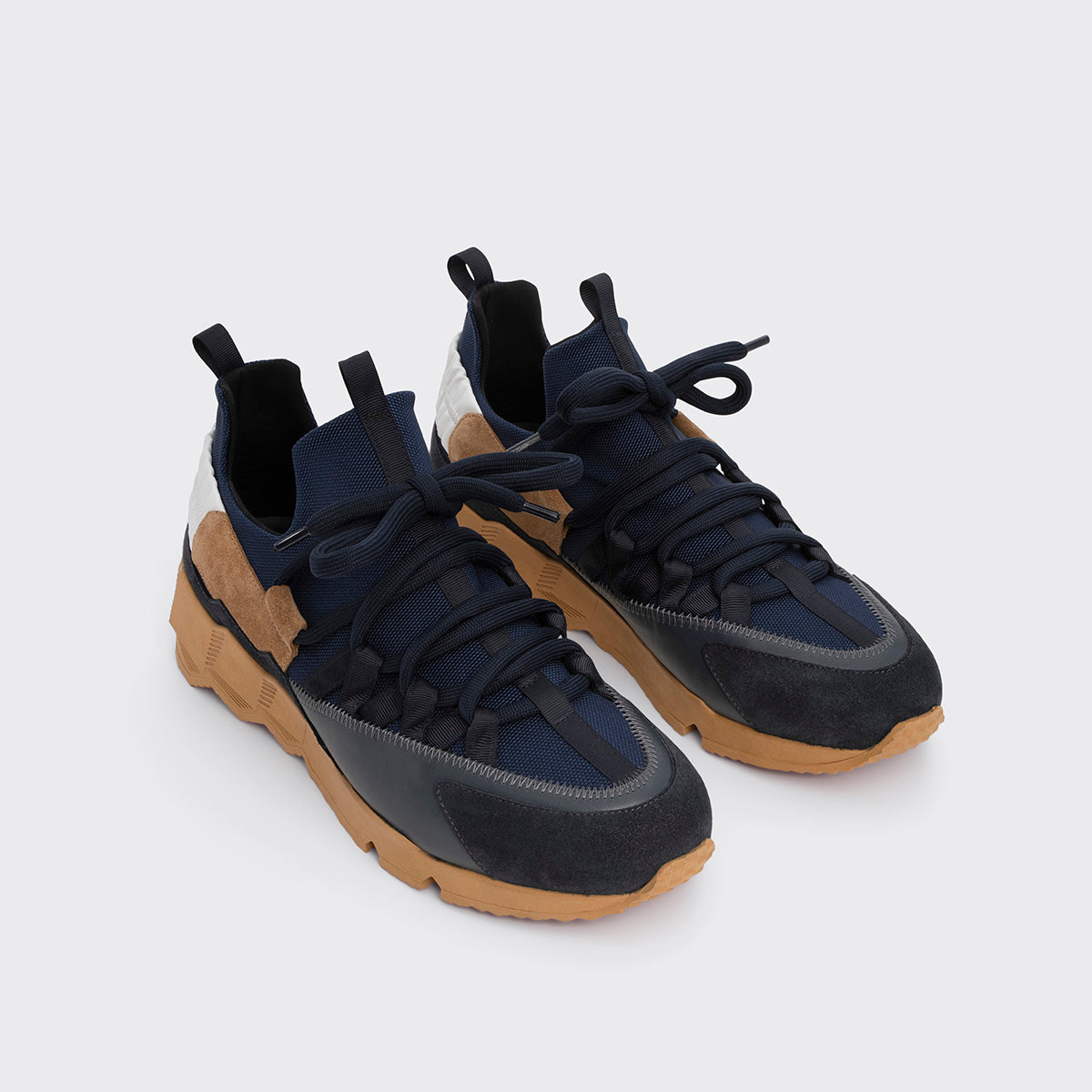 Pierre Hardy TREK COMET SNEAKERS, navy nylon canvas, white & navy calfskin and navy & sand suede calfskin, vue 6