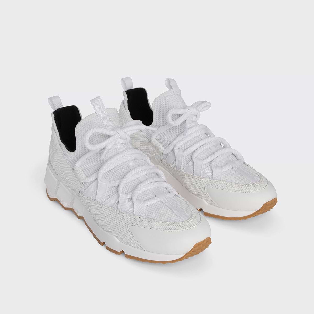 Pierre Hardy BASKETS TREK COMET, mesh blanc avec empiècements en veau blanc, vue 3