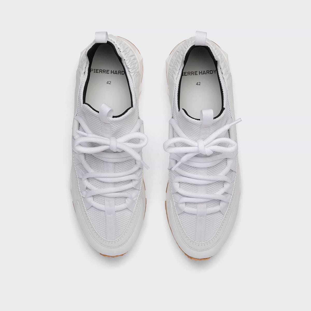 Pierre Hardy BASKETS TREK COMET, mesh blanc avec empiècements en veau blanc, vue 7
