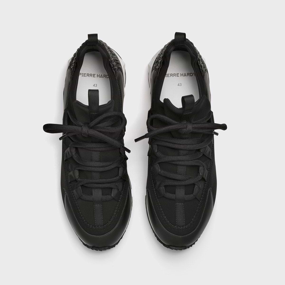 Pierre Hardy BASKETS TREK COMET, néoprène noir avec empiècements en cuir de veau noir, vue 3