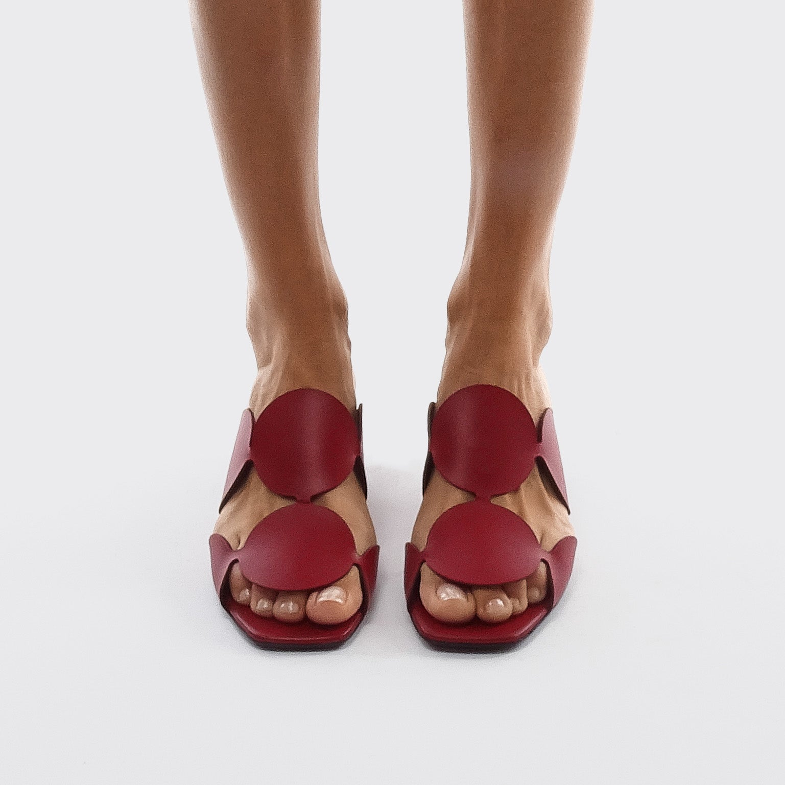 Pierre Hardy BULLES HEELED MULE, carmine red kidskin, vue 5